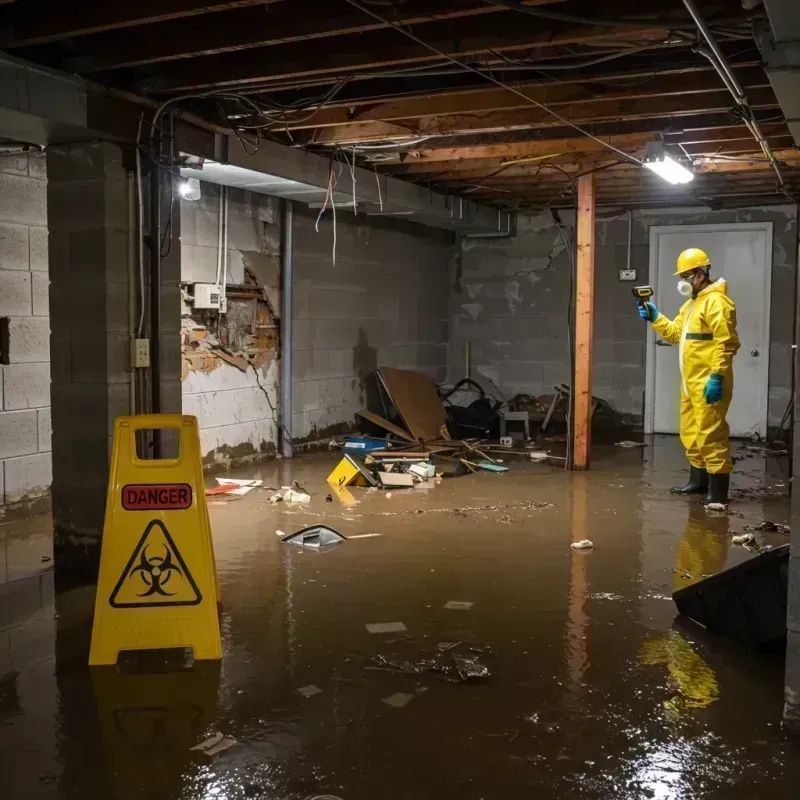 Flooded Basement Electrical Hazard in Moweaqua, IL Property